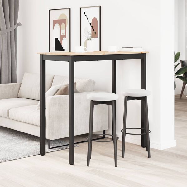 vidaXL Bartisch Natur 110 x 55 x 105 cm Massives Kiefernholz