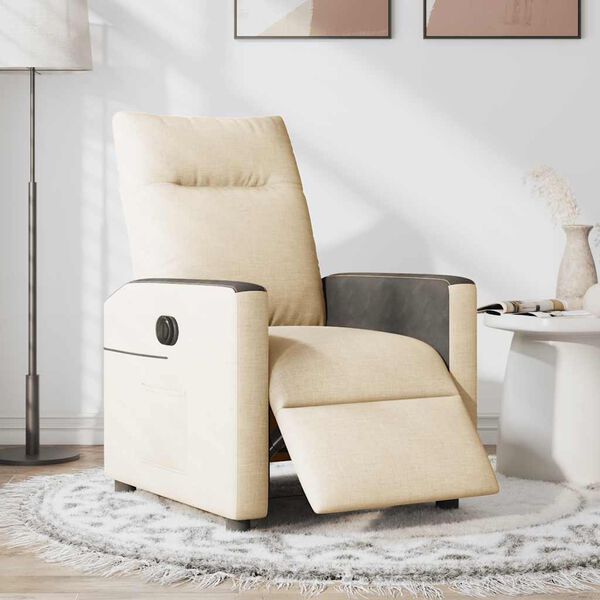 vidaXL Relaxsessel Elektrisch Creme Stoff