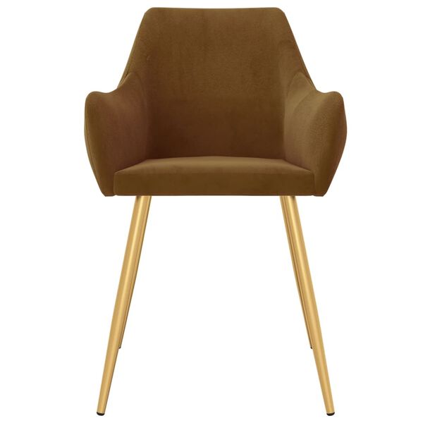 vidaXL Esszimmerst&uuml;hle 6 Stk. Braun Samt