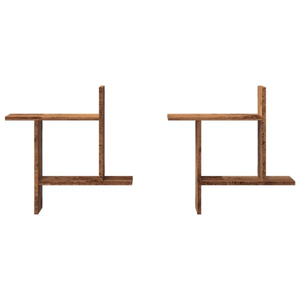 vidaXL Wandregale 2 Stk. Altholz-Optik 50x12x50 cm Holzwerkstoff