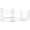 vidaXL Gabionenkorb U-Form mit 4 S&auml;ulen Eisen 380x20x150 cm
