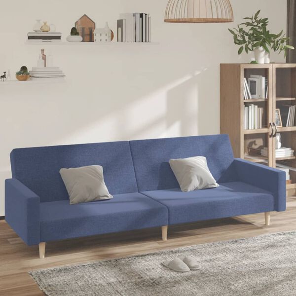 vidaXL Schlafsofa 2-Sitzer Blau Stoff