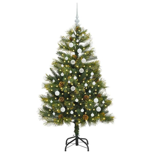 vidaXL K&uuml;nstlicher klappbarer Weihnachtsbaum mit Tannenzapfen 150 cm
