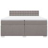 vidaXL Boxspringbett mit Matratze Taupe 200x200 cm Stoff