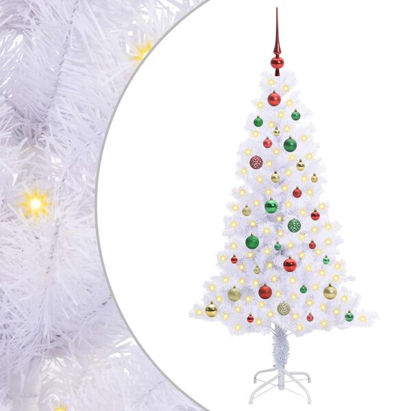 vidaXL K&uuml;nstlicher Weihnachtsbaum Wei&szlig; 150 cm PVC und Stahl