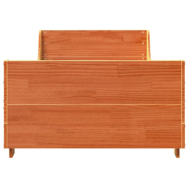 vidaXL Massivholzbett ohne Matratze Wachsbraun 75x190 cm Kiefernholz