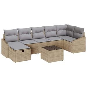 vidaXL Sofa Set mit Kissen 7 pcs Poly-Rattan