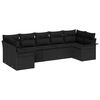 vidaXL Gartensofa-set 7 Stk. Schwarz Poly-Rattan