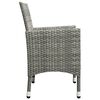 vidaXL 3-tlg. Bistro-Set Poly Rattan und Hartglas Grau