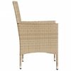 vidaXL Gartenstühle mit Kissen 2 Stk. Beige Poly Rattan
