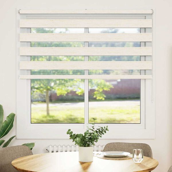 vidaXL Doppelrollo Marmorbeige 145x100cm Stoffbreite 140,9 cm Polyester