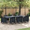 vidaXL Garten-Esstisch Anthrazit 300 x 100 x 73 cm Poly-Rattan
