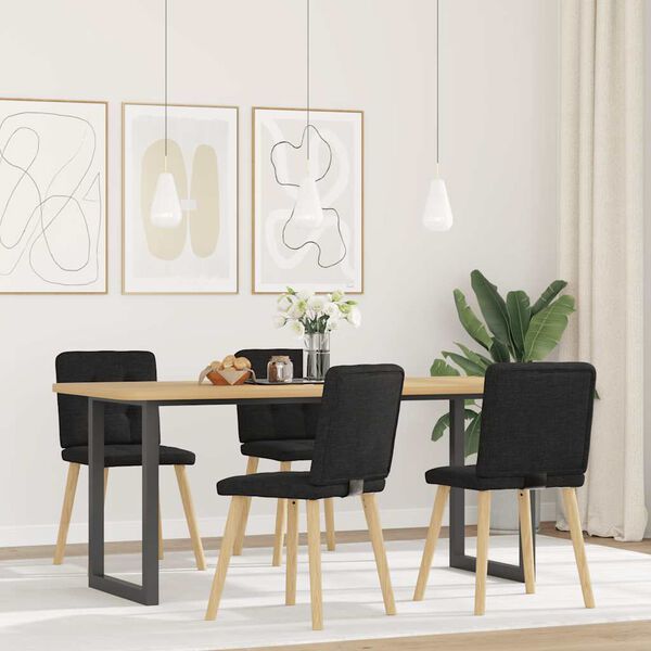 vidaXL Esszimmerstühle 4 Stk. Schwarz Stoff