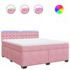 vidaXL Boxspringbett mit Matratze Rosa 180x200 cm Samt