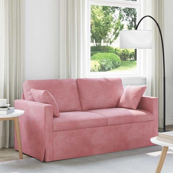 vidaXL Sofa Rosa Gesamtabmessungen: 158 x 78 x 80 cm (B x T x H) Samt