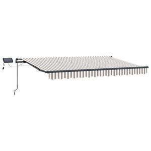 vidaXL Ausziehbare Markise Hellgrau und Wei&szlig; 300 x 250 cm
