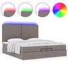 vidaXL Ottoman-Bett mit Matratzen & LEDs Taupe 200x200 cm Stoff