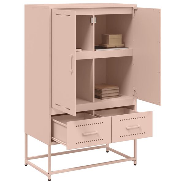 vidaXL Highboard Rosa 68x39x111,5 cm Kaltgewalzter Stahl