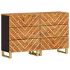 vidaXL Beistellschr&auml;nke 2 Stk. Braun & Schwarz 60x33,5x75 cm Mangoholz