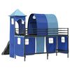 vidaXL Kinderloftbett Schwarz und Blau 74,5 x 190 cm Metall