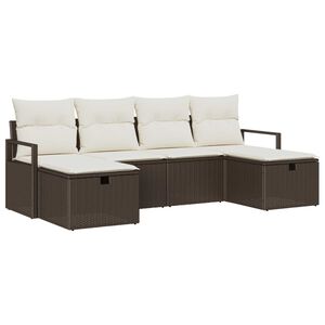 vidaXL Sofa Set mit Kissen 5 pcs Poly-Rattan