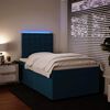 vidaXL Boxspringbett mit Matratze Blau 120x200 cm Samt