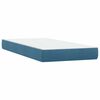 vidaXL Boxspringbett mit Matratze & LED Dunkelblau 100x220 cm Samt