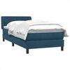 vidaXL Boxspringbett mit Matratze Dunkelblau 80x220 cm Samt