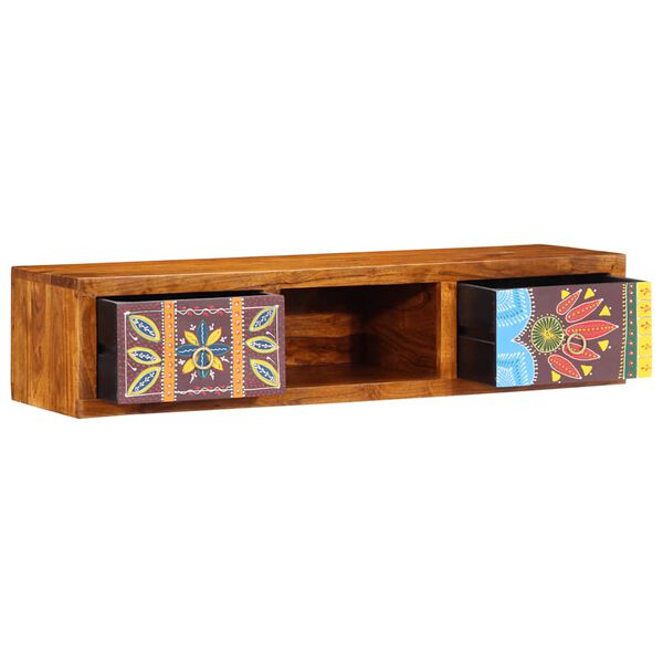 vidaXL TV-Wandschrank Mehrfarbig 100x30x22 cm Massivholz Akazie