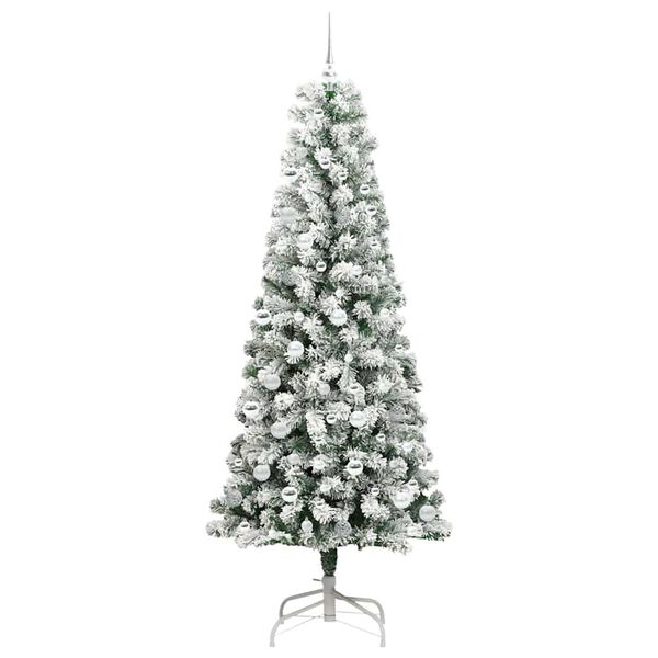 vidaXL K&uuml;nstlicher klappbarer Weihnachtsbaum Gr&uuml;n und Wei&szlig; 210 cm