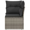 vidaXL Garten-Ecksofa mit Kissen Grau Poly Rattan