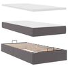 vidaXL Ottoman-Bett mit Matratze & LEDs Grau 80x200 cm Kunstleder