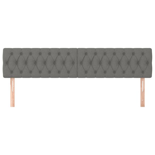 vidaXL Kopfteile Dunkelgrau 180x7x78/88 cm Stoff