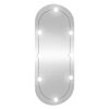 vidaXL Wandspiegel mit LED-Leuchten 40x90 cm Glas Oval