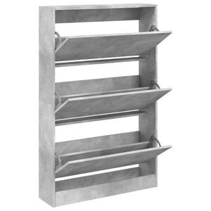 vidaXL Schuhschrank Betongrau 80x21x125,5 cm Holzwerkstoff