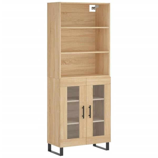 vidaXL Highboard Sonoma-Eiche 69,5x34x180 cm Holzwerkstoff