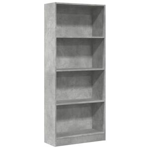 vidaXL B&uuml;cherregal Betongrau 60x24x143 cm Holzwerkstoff