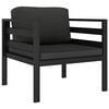 vidaXL Einzelsofa mit Kissen Aluminium Anthrazit