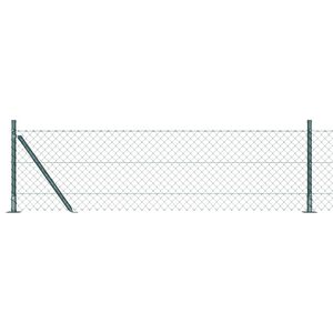 vidaXL Zaunpfosten Gr&uuml;n 10 x 0,4 m (40 x 40 mm Maschen) Stahl und PVC