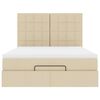 vidaXL Ottoman-Bett mit Matratze Creme 140x190 cm Stoff