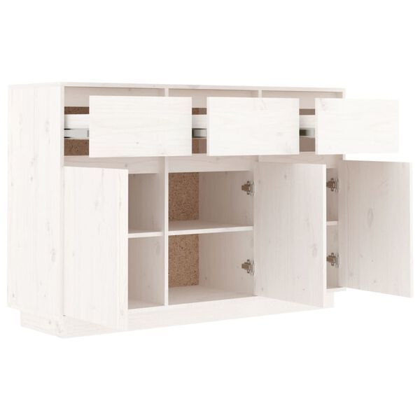 vidaXL Sideboard Wei&szlig; 110x34x75 cm Massivholz Kiefer
