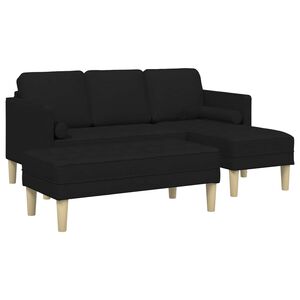 vidaXL Sofa Set 2 stk. Schwarz Polyester