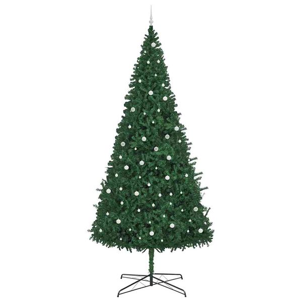 vidaXL Weihnachtsbaum mit dekorativen Lichterketten Gr&uuml;n 400 cm PVC