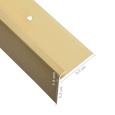 vidaXL Treppenkanten in F-Form 15 Stk. Aluminium 134 cm Golden