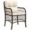 vidaXL 3-tlg. Bistro-Set mit Kissen Braun Poly Rattan