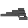 vidaXL Pflanzentreppe 4 Stufen 106x104,5x36 cm Grau Massivholz Kiefer