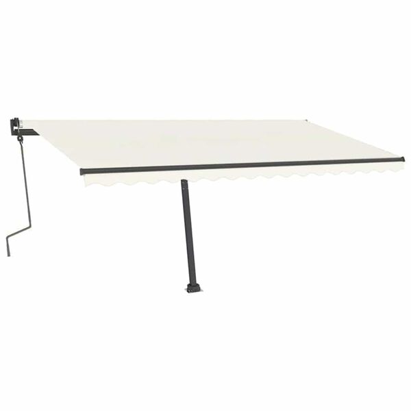vidaXL Markise Manuell Einziehbar mit LED 400x300 cm Creme