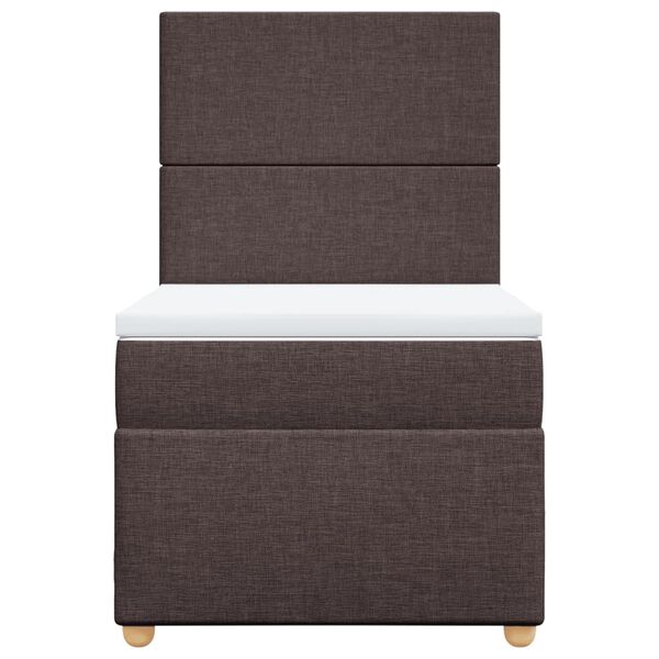 vidaXL Boxspringbett mit Matratze Dunkelbraun 90x190 cm Stoff