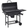 vidaXL Grillwagen mit R&auml;dern und Ablagen Schwarz Stahl 115x85x95 cm