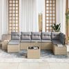 vidaXL Gartensofa-set mit Kissen 8 pcs Beige Poly-Rattan
